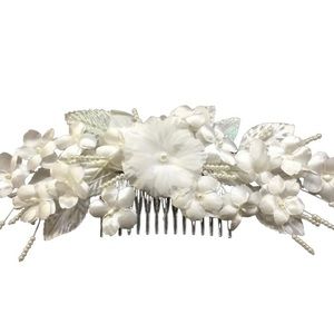 White Bridal Hair Comb